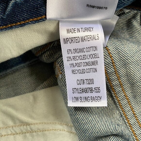 AGOLDE Low Slung Wide-Leg Baggy Jeans Essence Blue 28 - Picture 9 of 13